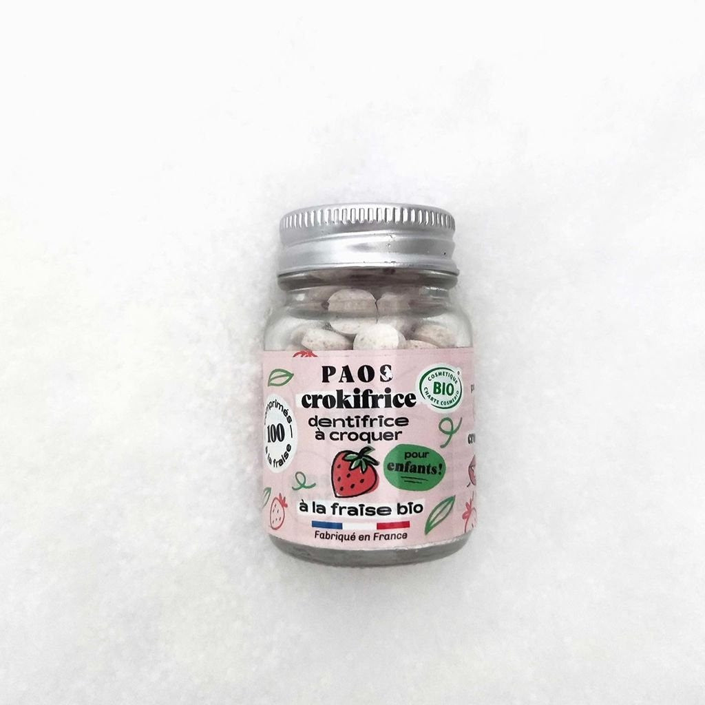 Dentifrice à Croquer Bio - Crokifrice - Fraise (100 pastilles)