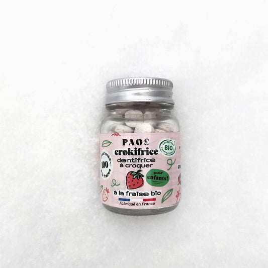 Dentifrice à Croquer Bio - Crokifrice - Fraise (100 pastilles)